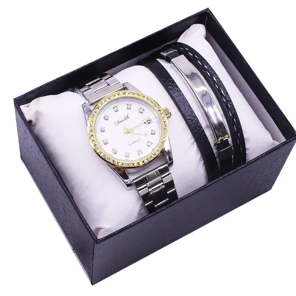 Women's Quartz Watch Set with 3 Bracelets - Image 7