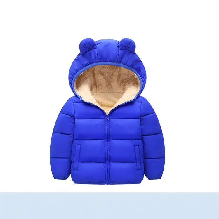 Kids Bear Ears Puffer Jacket Black Rabbit Ears Thick - Image 7