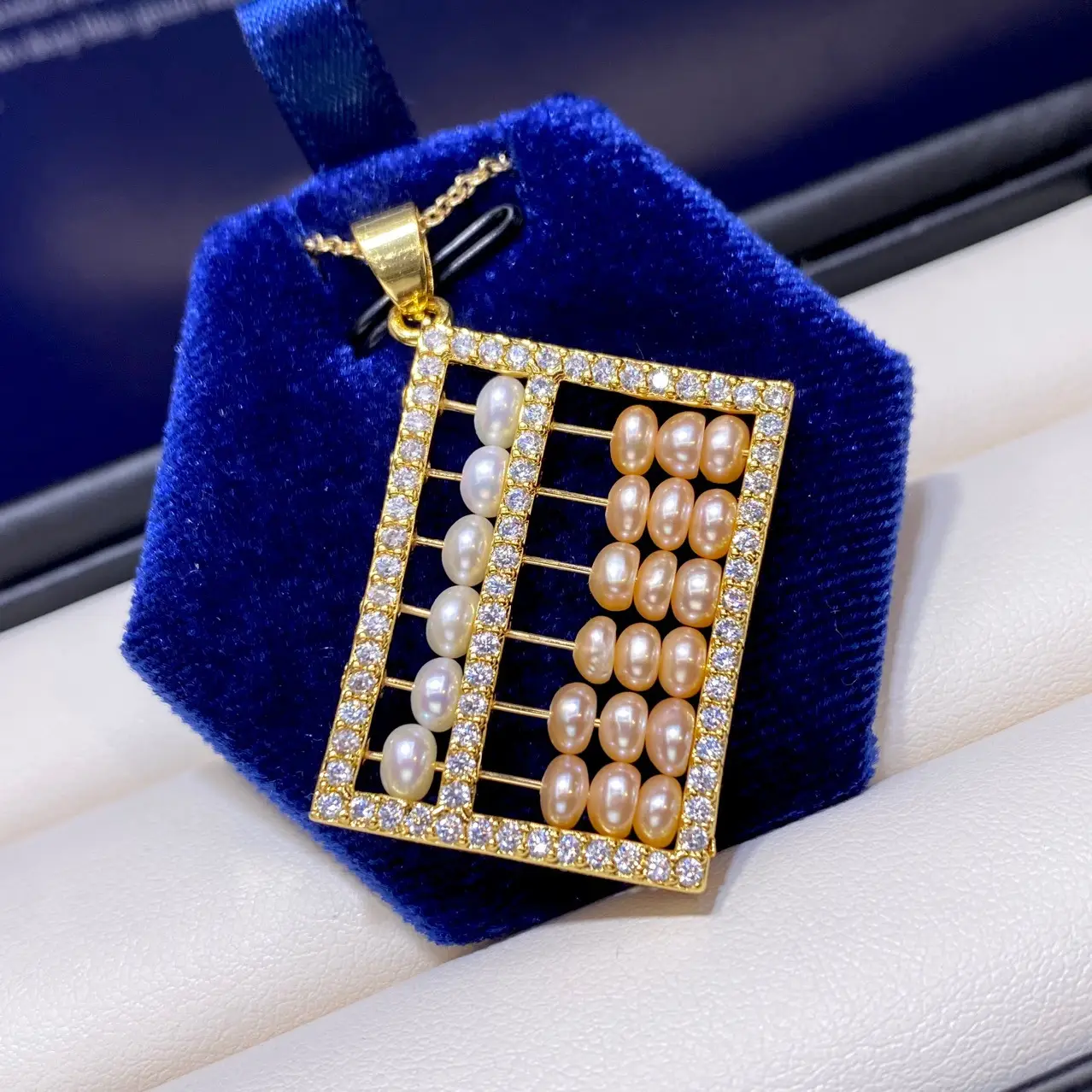 14K Gold Pearl Abacus Pendant for Women — feature 6