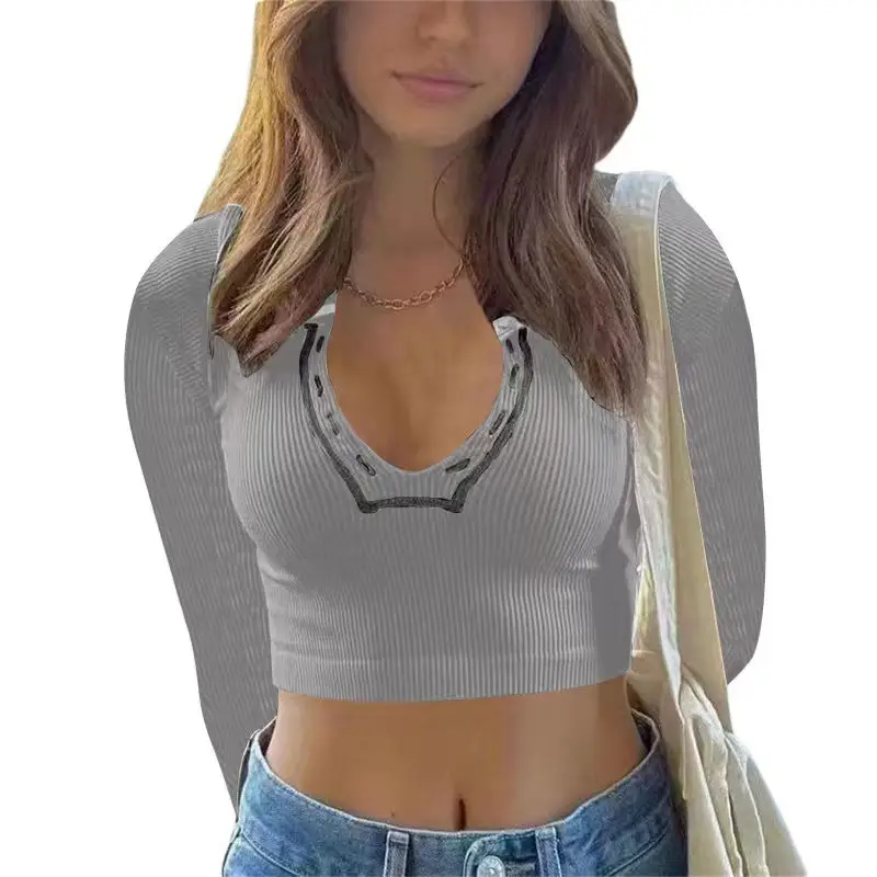 2025 V-Neck Women's Pit Strip Vest Top - Image 3