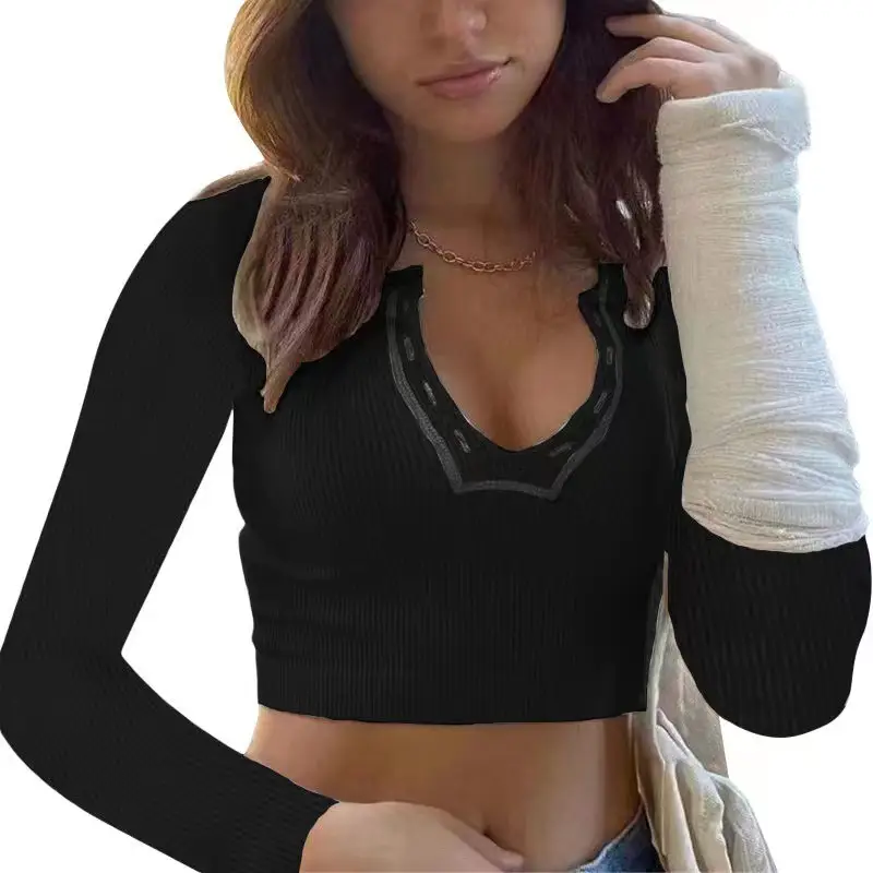 2025 V-Neck Women's Pit Strip Vest Top - Image 2