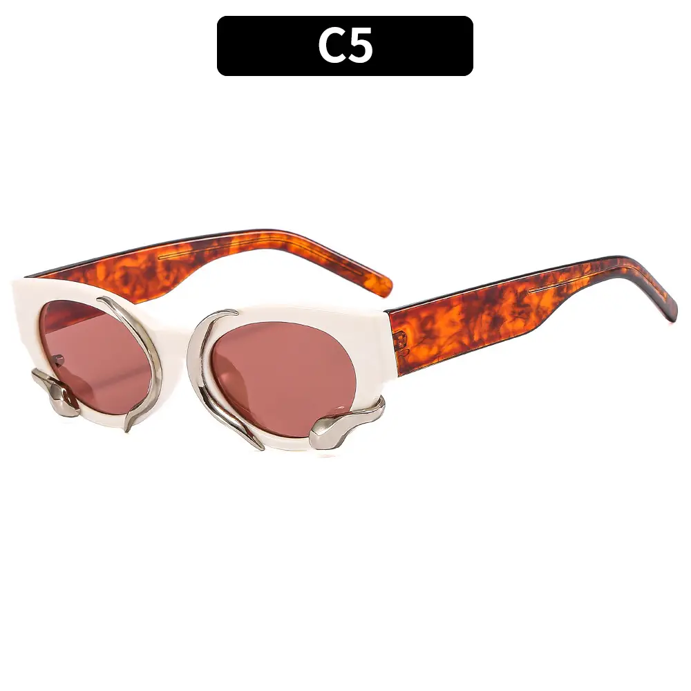 Jennie Same Style Sunglasses White French Style Retro New - Image 5