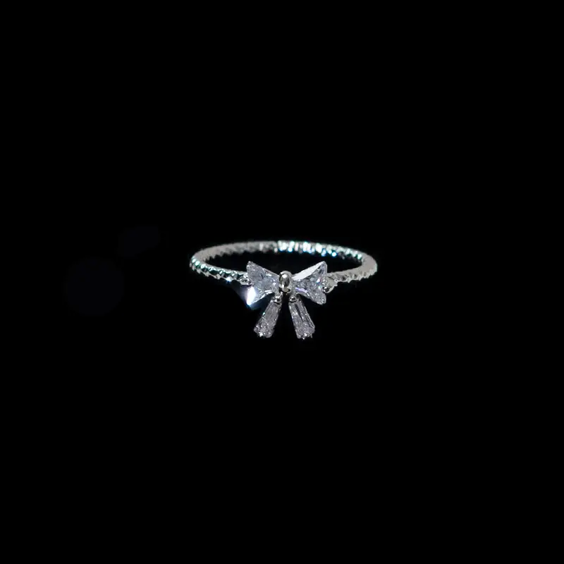 Bow Ring Women's Adjustable Flash Diamond Ring — feature 19