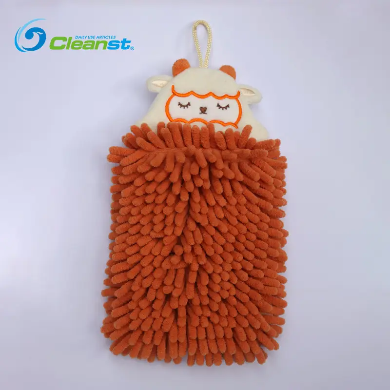 Cute Cat Design Chenille Hand Towel for Kitchen & Bathroom - Image 3