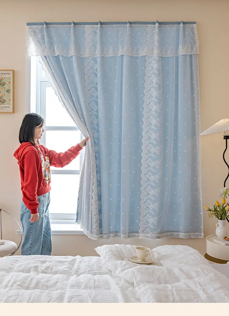 Monet Sky Blue Non-Perforated Curtain Self-Adhesive — feature 26