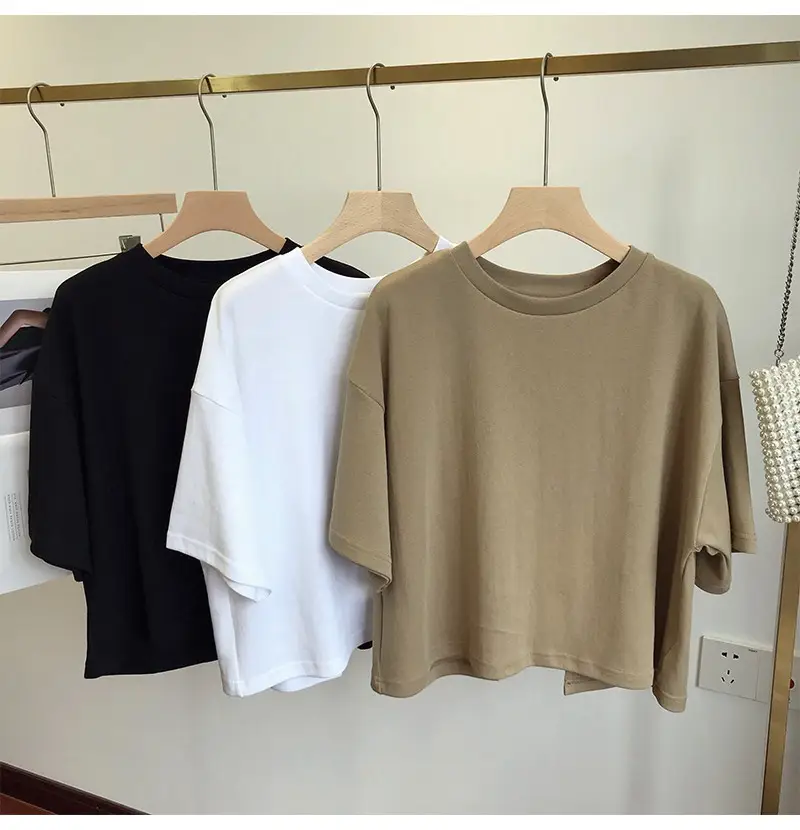 Women Backless T-Shirt White Loose Summer 2025 — feature 3