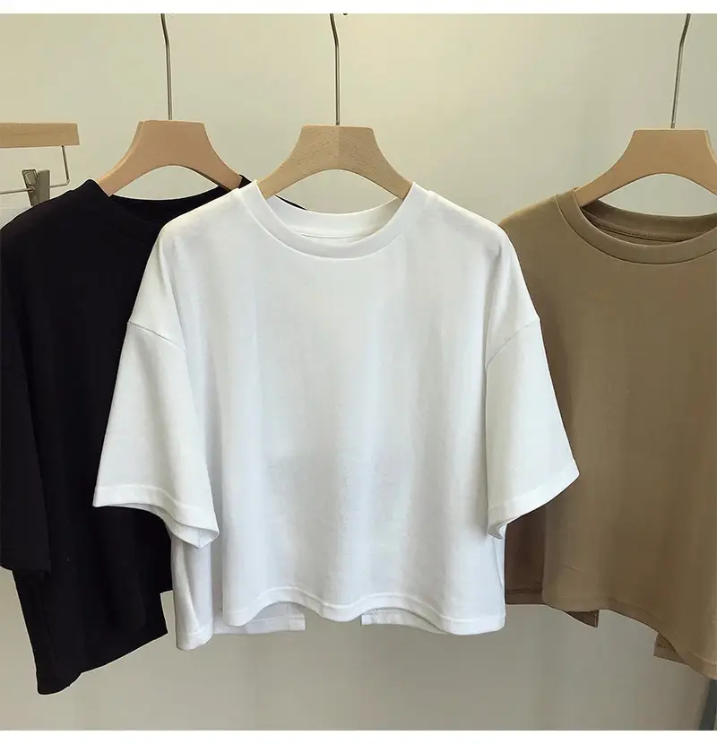 Women Backless T-Shirt White Loose Summer 2025 — feature 7