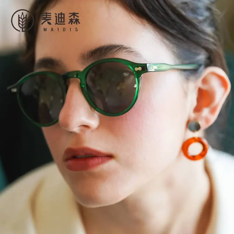 Jett 5115 Artistic Retro Glasses Round Japanese Korean Rice Nail Sunglasses European American Cross-border Polarized Sunglasses - Image 49