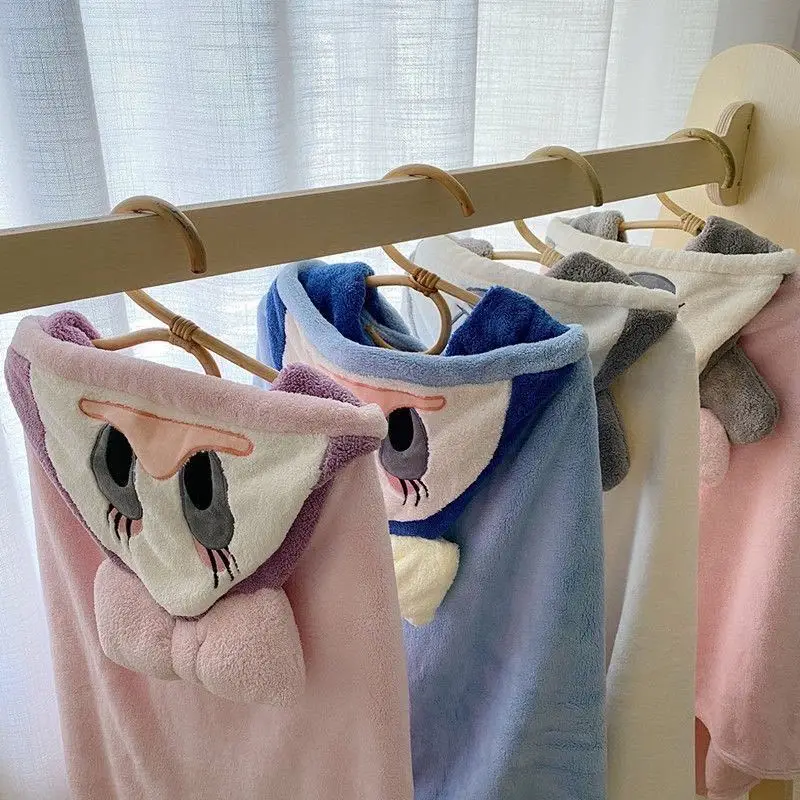 Coral Fleece Bathrobe for Girls Baby Wrap Absorbent - Image 9
