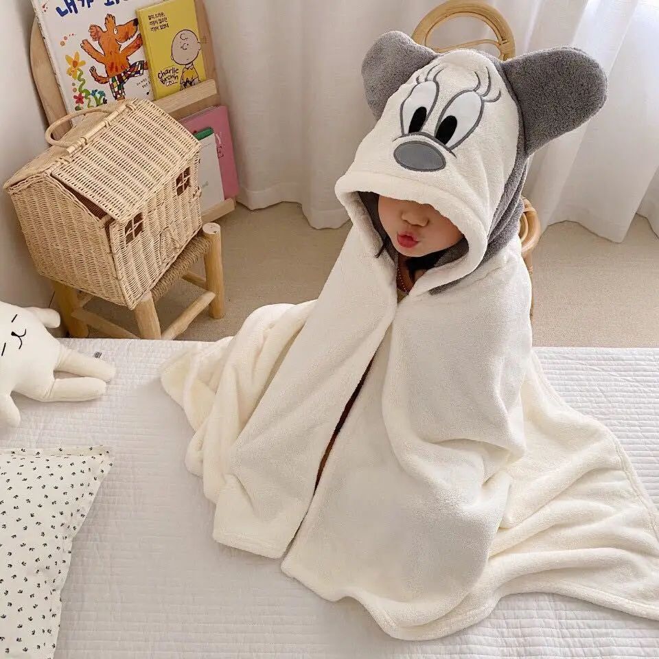 Coral Fleece Bathrobe for Girls Baby Wrap Absorbent - Image 4