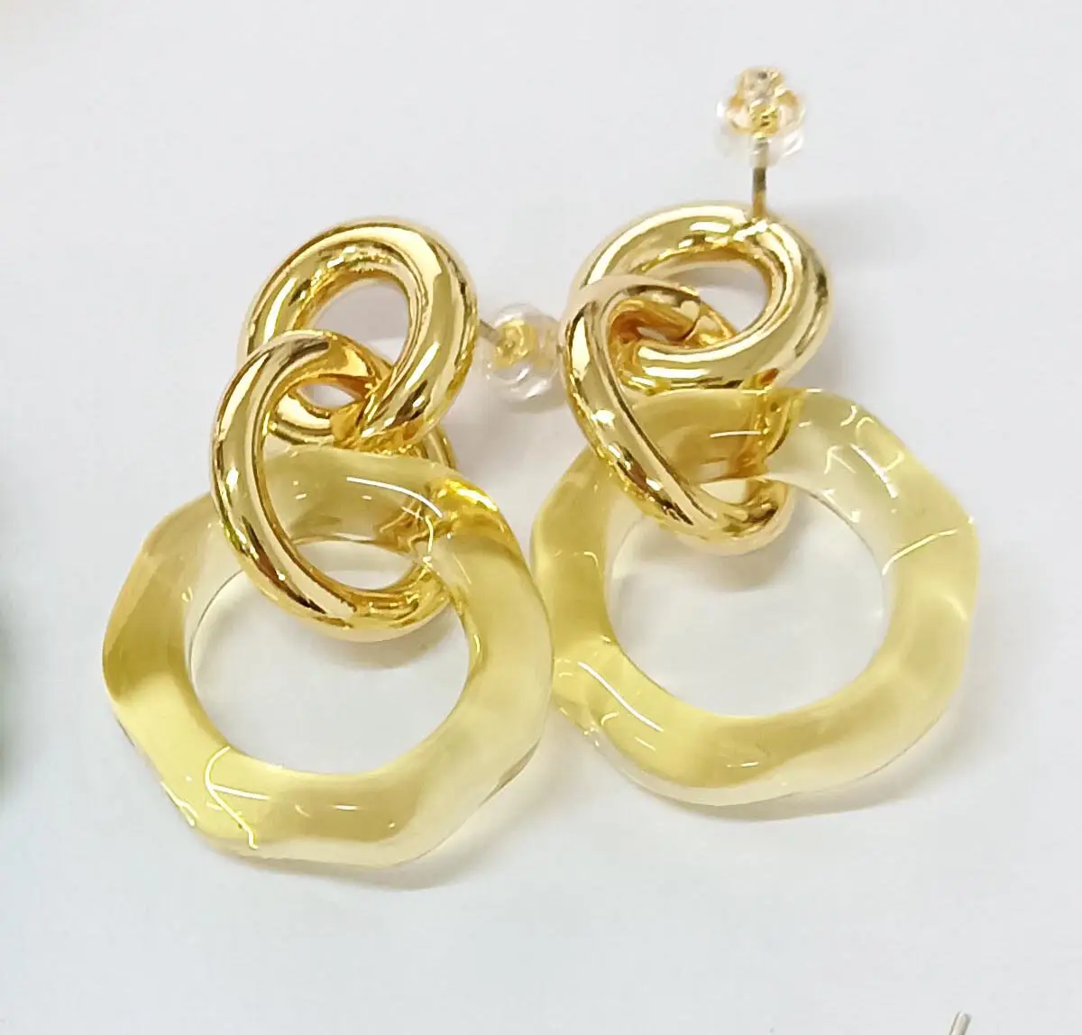 Klein Blue Glass Earrings Women's 18K Gold Plated - Image 5
