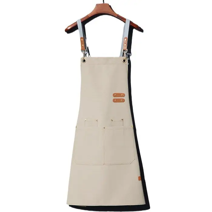 Korean Style Waterproof Apron Orange Gray Workwear - Image 15