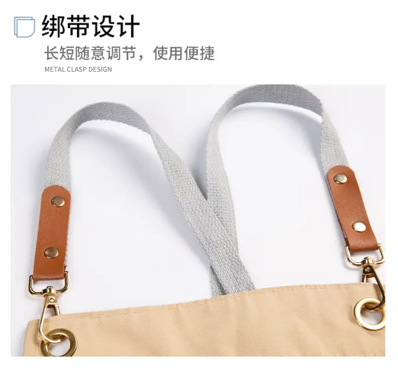 Korean Style Waterproof Apron Orange Gray Workwear — feature 34
