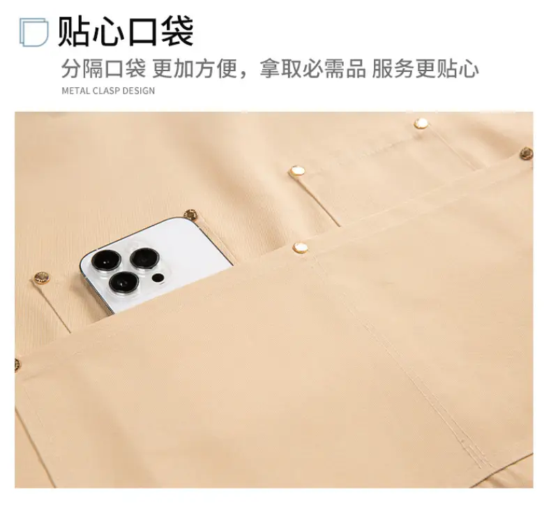 Korean Style Waterproof Apron Orange Gray Workwear — feature 35