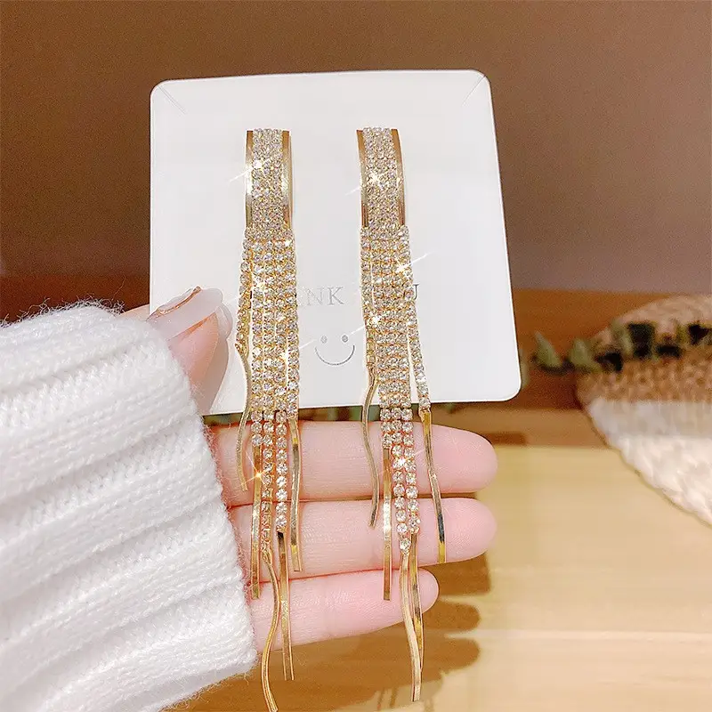 S925 Silver Butterfly Tassel Earrings with Full Diamond Design - Image 15