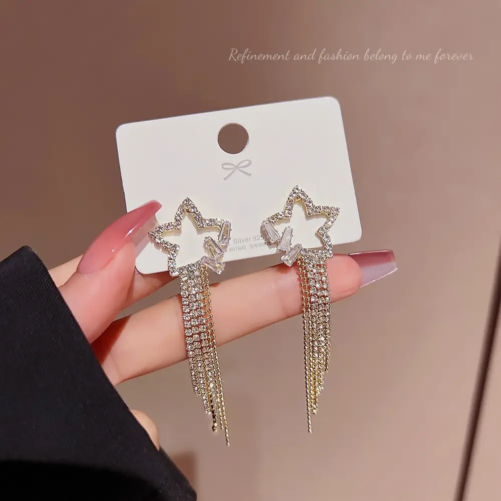 S925 Silver Butterfly Tassel Earrings with Full Diamond Design - Image 18