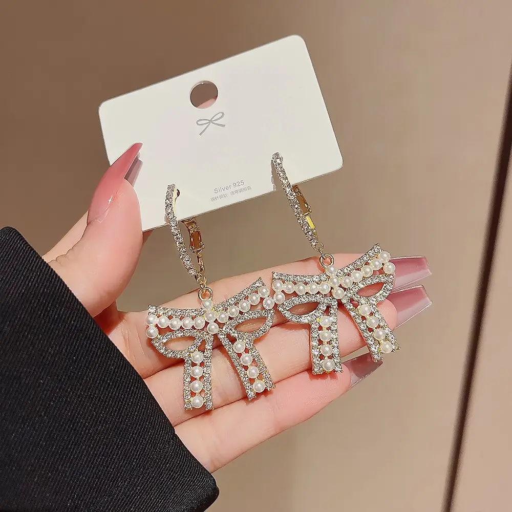 S925 Silver Butterfly Tassel Earrings with Full Diamond Design - Image 23