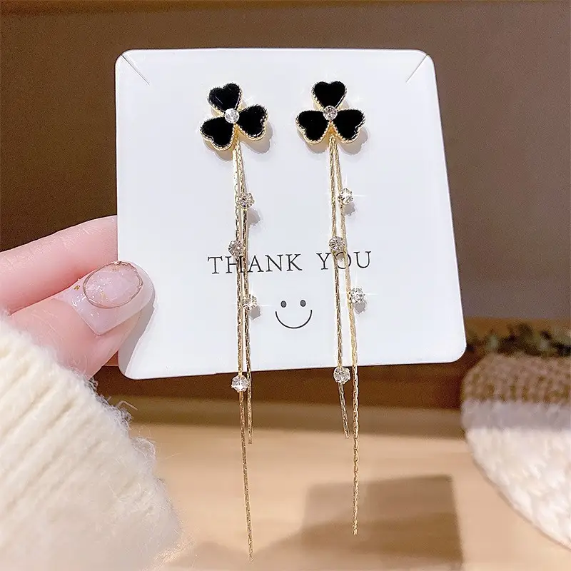 S925 Silver Butterfly Tassel Earrings with Full Diamond Design - Image 29