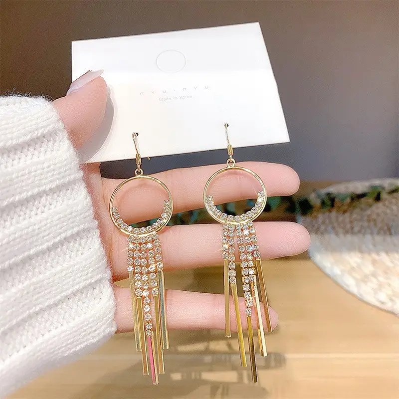 S925 Silver Butterfly Tassel Earrings with Full Diamond Design - Image 7