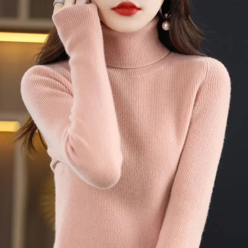 Women's Long Sleeve Warm Base Sweater Solid Color - Image 14