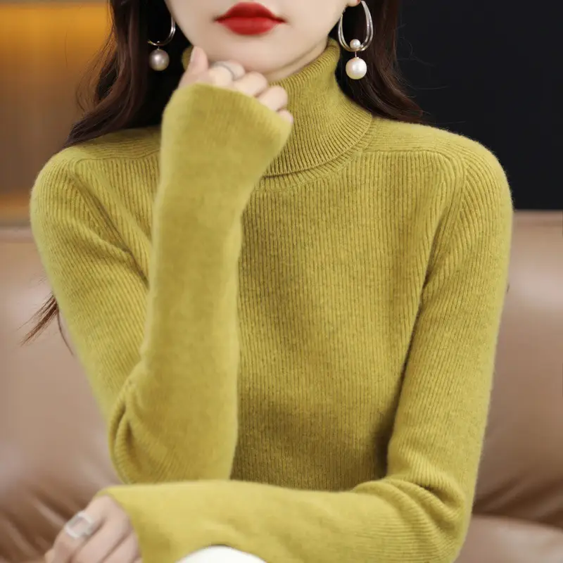 Women's Long Sleeve Warm Base Sweater Solid Color - Image 15