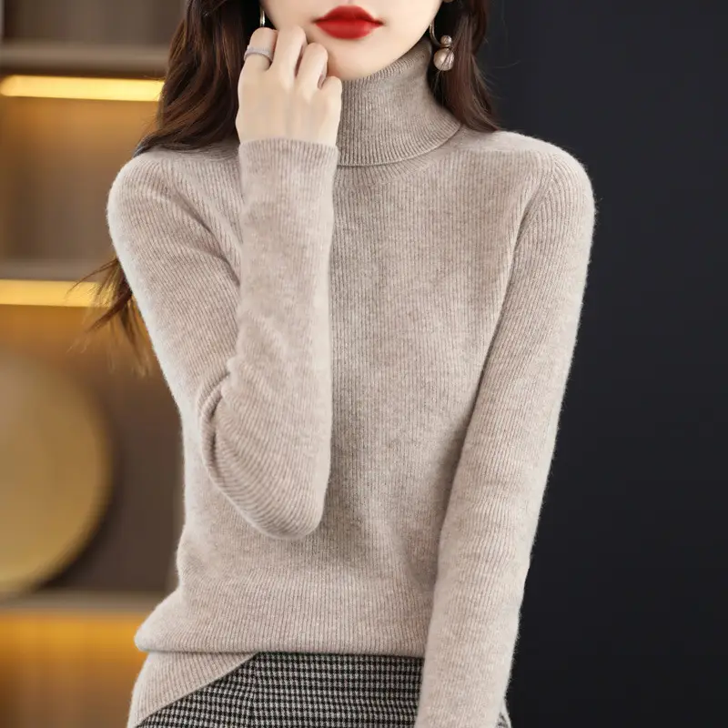 Women's Long Sleeve Warm Base Sweater Solid Color - Image 16