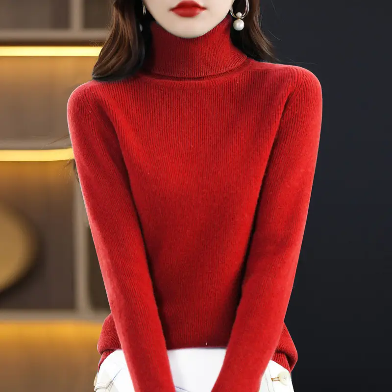 Women's Long Sleeve Warm Base Sweater Solid Color - Image 12