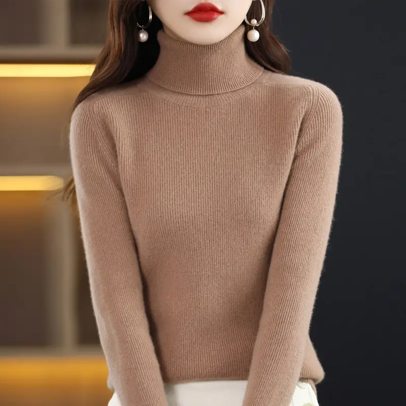 Women's Long Sleeve Warm Base Sweater Solid Color - Image 4