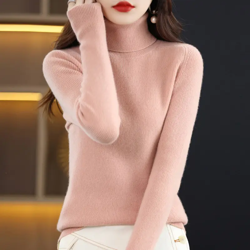 Women's Long Sleeve Warm Base Sweater Solid Color - Image 6
