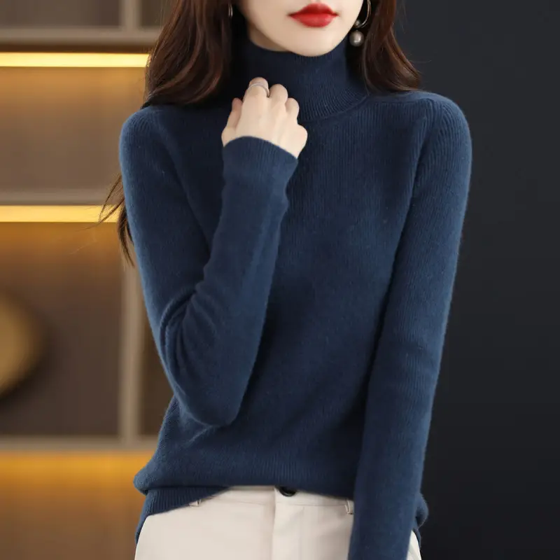 Women's Long Sleeve Warm Base Sweater Solid Color - Image 7
