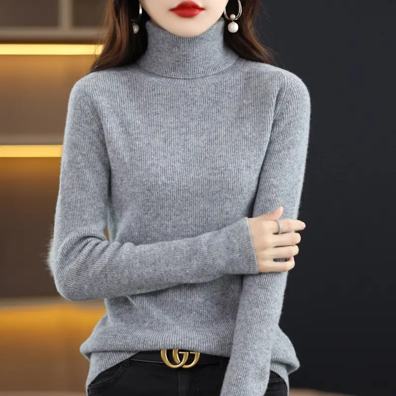 Women's Long Sleeve Warm Base Sweater Solid Color - Image 8
