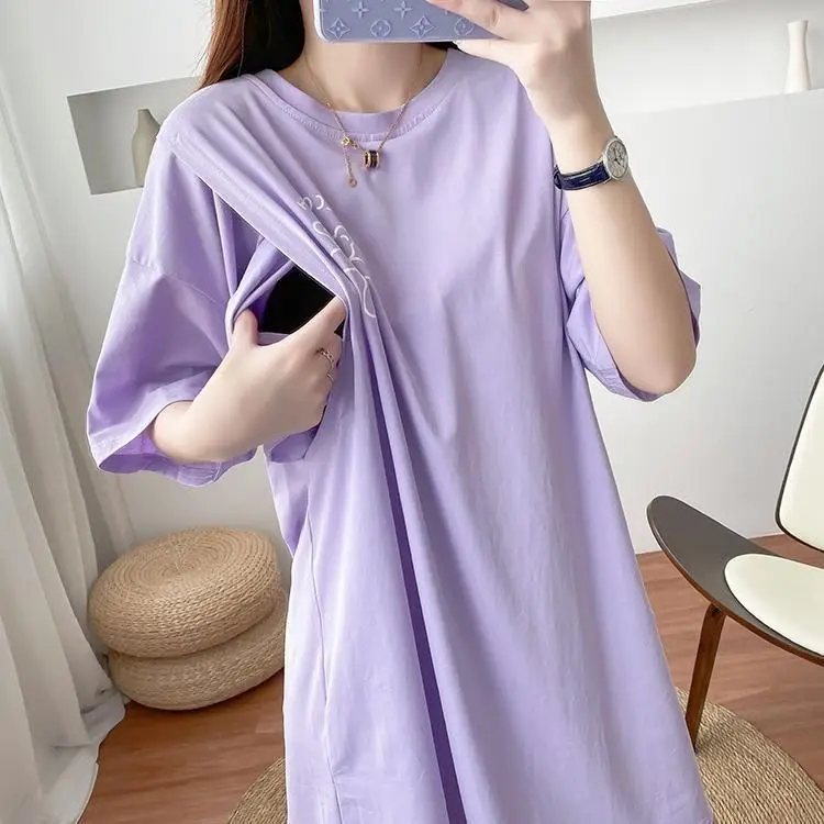 Maternity T-Shirt for Breastfeeding Women Summer Loose Fit — feature 10