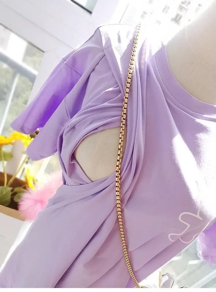 Maternity T-Shirt for Breastfeeding Women Summer Loose Fit — feature 3