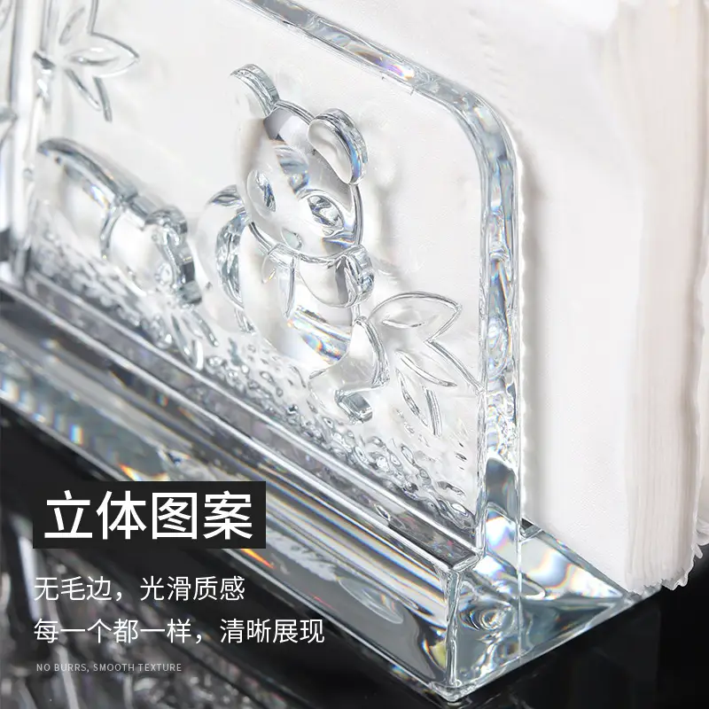 Clear Glass Vertical Tissue Holder for Kitchen & Desktop - Image 8