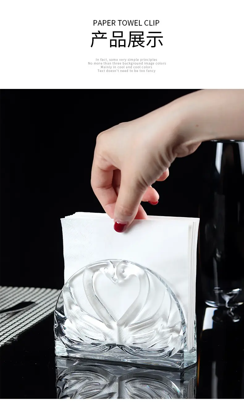 Clear Glass Vertical Tissue Holder for Kitchen & Desktop — feature 13