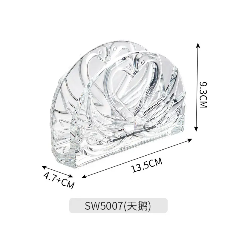 Clear Glass Vertical Tissue Holder for Kitchen & Desktop - Image 2