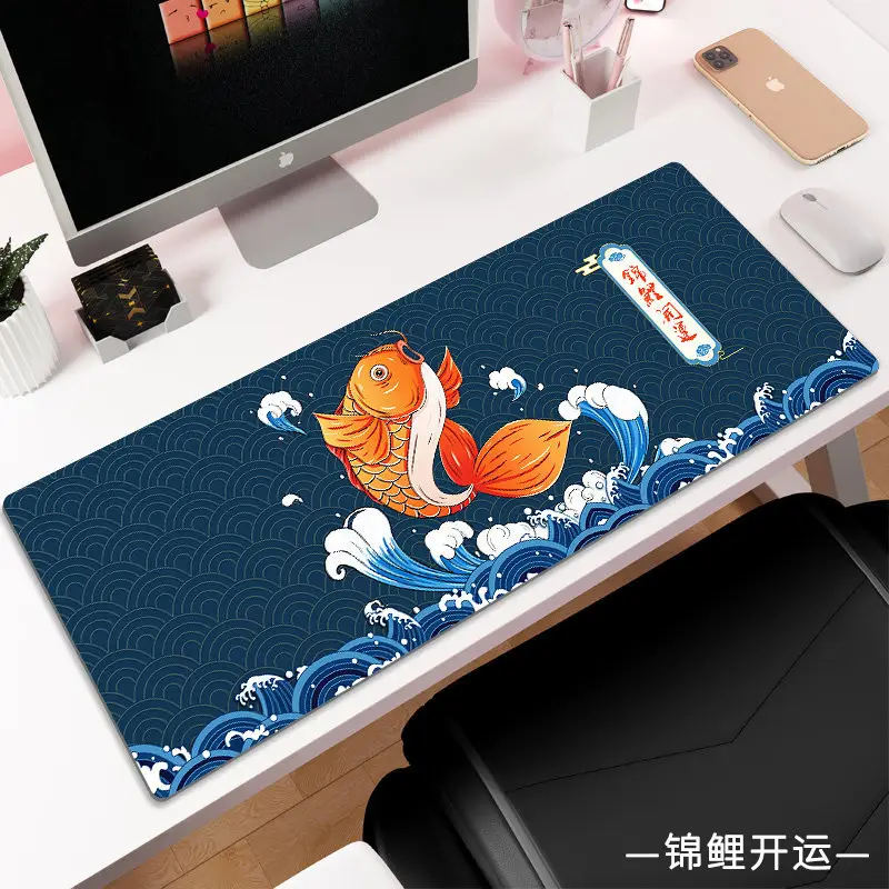 Large Canvas Mouse Pad for Office Desk with Gold Design - Image 14