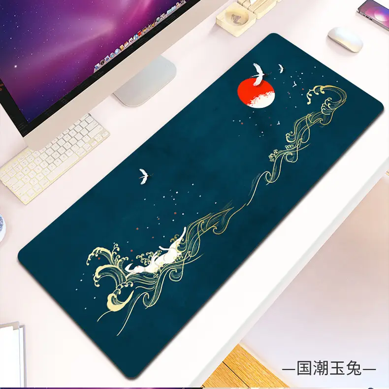 Large Canvas Mouse Pad for Office Desk with Gold Design - Image 23