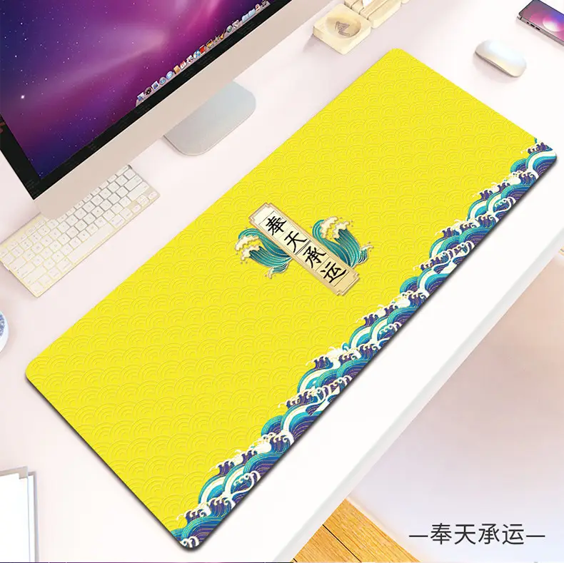 Large Canvas Mouse Pad for Office Desk with Gold Design - Image 24