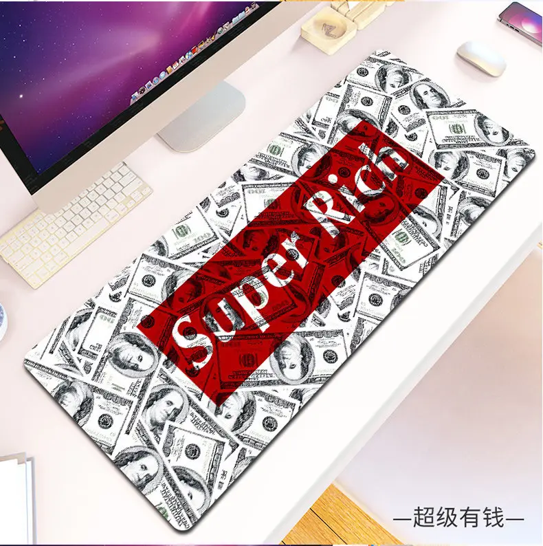 Large Canvas Mouse Pad for Office Desk with Gold Design - Image 5