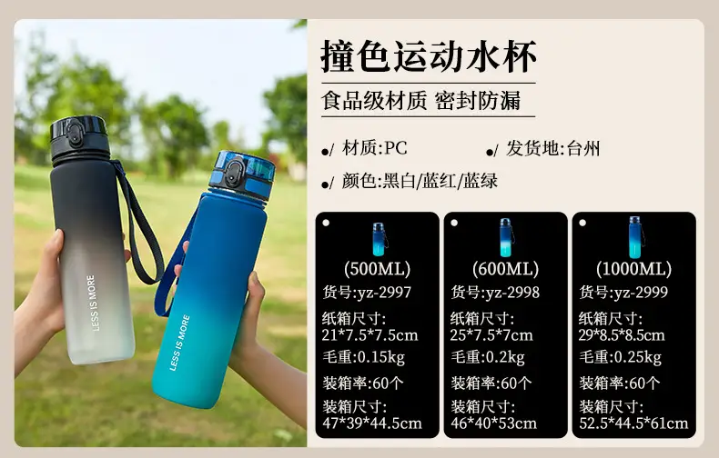 Men's Gradient Water Bottle 500ml High Temp Portable Cup — feature 4