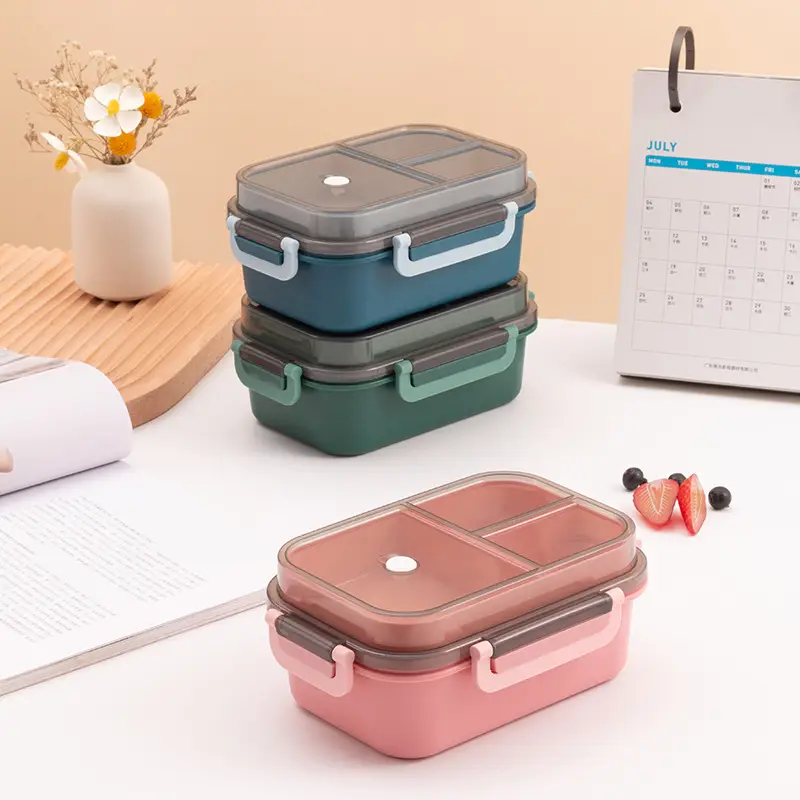Double Layer Student Lunch Box Plastic Crate Microwave Heating - Image 8