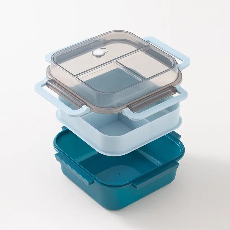 Double Layer Student Lunch Box Plastic Crate Microwave Heating - Image 10
