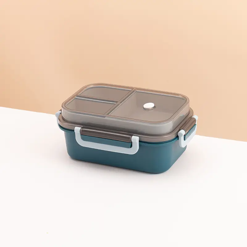 Double Layer Student Lunch Box Plastic Crate Microwave Heating - Image 2