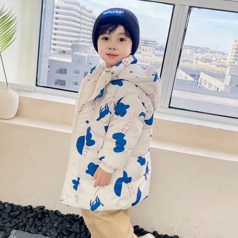 2025 New Kids' Pink Rainbow Hooded Puffer Coat - Image 3