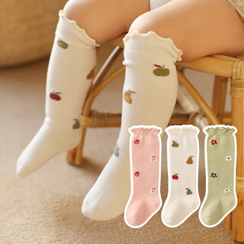 Xuwei Baby Over-the-Knee Warm Socks Cotton Newborn Girls - Image 11