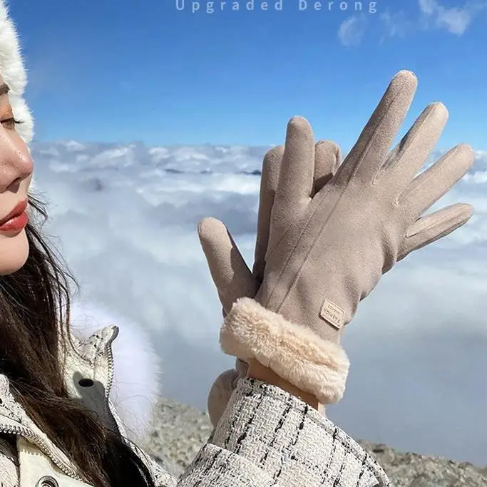 Women Winter Cycling Gloves Velvet Touch Screen Warm Coldproof - Image 6