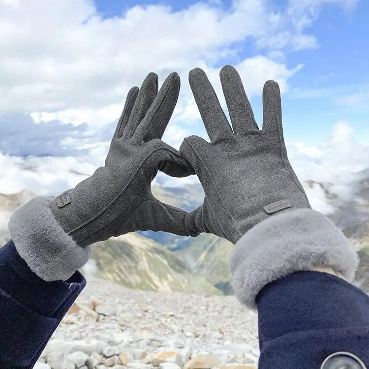 Women Winter Cycling Gloves Velvet Touch Screen Warm Coldproof - Image 7