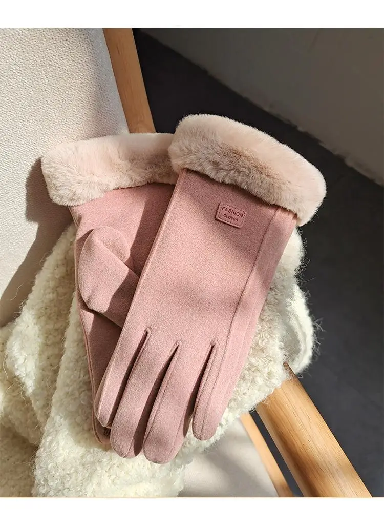 Women Winter Cycling Gloves Velvet Touch Screen Warm Coldproof — feature 14