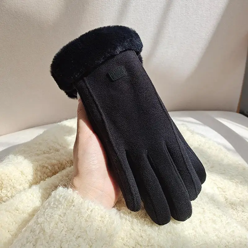 Women Winter Cycling Gloves Velvet Touch Screen Warm Coldproof - Image 4
